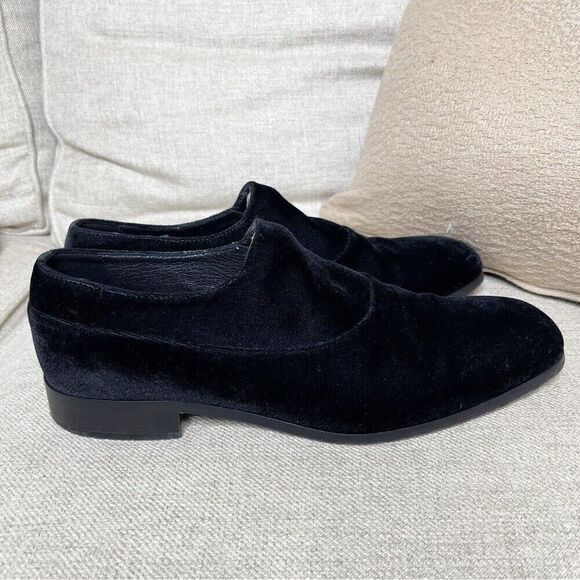 DONALD J PLINER Loafers Mens Size 8 Black Velvet Marcio Venetian Slip On Shoes - Picture 15 of 15